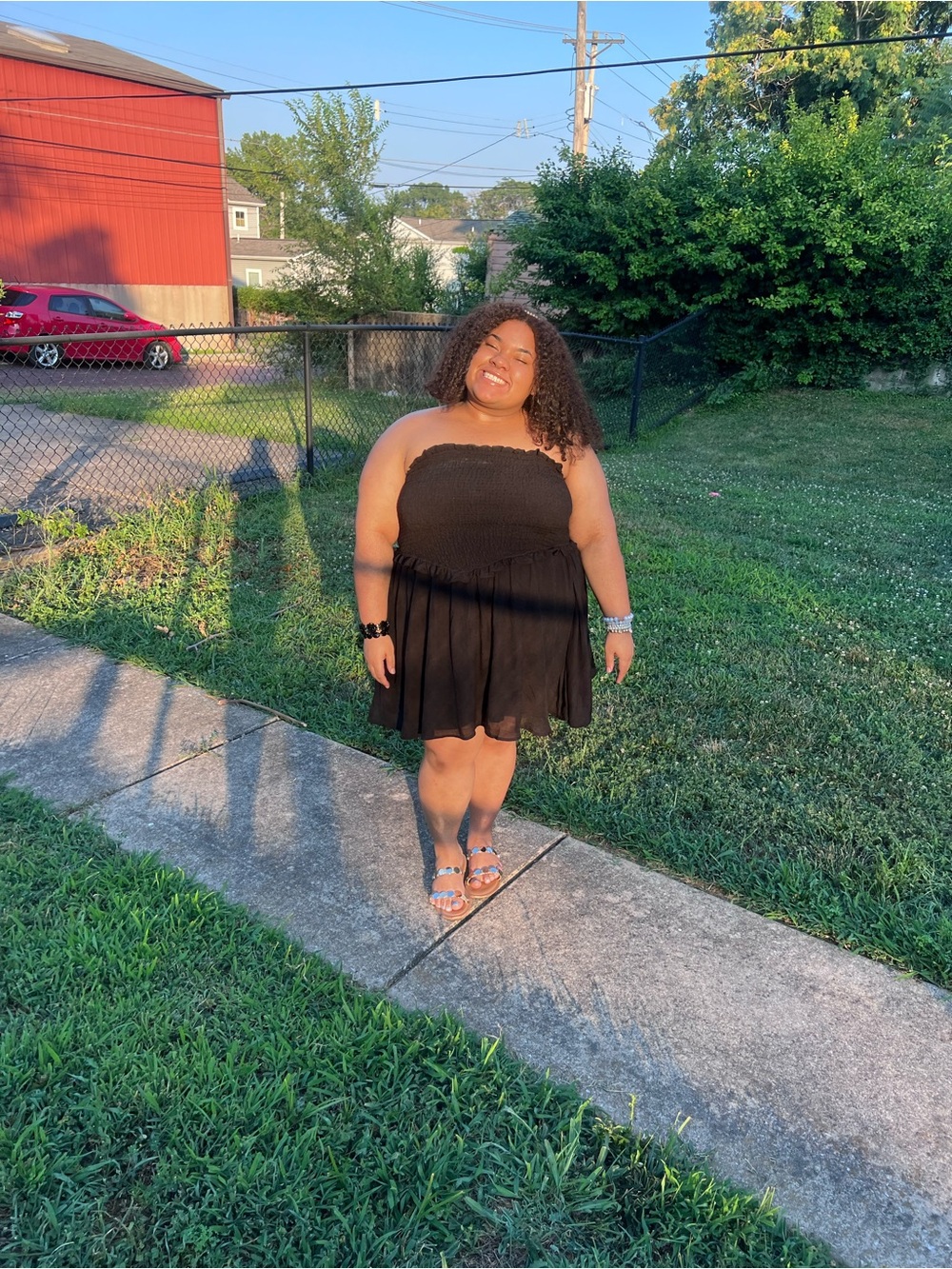 Mini Black Strapless Sun Dress